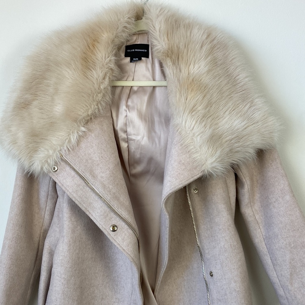 Club Monaco Evangah Faux-Fur Collar Wool Coat - Picture 9 of 11